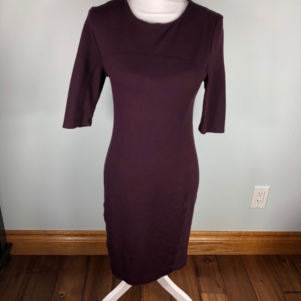 Carmen Marc Valvo Wine Sweater Dress 6